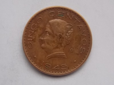 5 CENTAVOS 1945 MEXIC foto