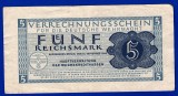 (1) BANCNOTA (CERTIF COMPENSARE) GERMANIA - 5 REICHSMARK 1944, TRUPELE WEHRMACHT