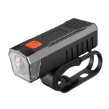 Far bicicleta fata LED, Lumină frontală puternică, cu unghi larg de 155 de grade, incarcare USB, baterie re&icirc;ncărcabilă, suport din cauciuc cu prindere