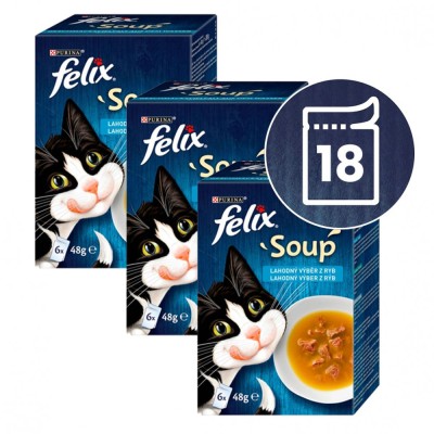 FELIX Soup Selecție delicioasă cu cod, cu ton, cu cambulă 18 x 48 g foto
