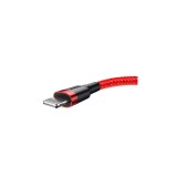 Baseus Lightning Cafule Cablu de date și &icirc;ncărcare pentru iPhone 2.4A 1m roșu roșu (CALKLF-B09)