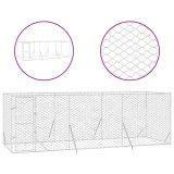 Cumpara ieftin Padoc de exterior pentru caini argintiu 6x2x2 m otel galvanizat