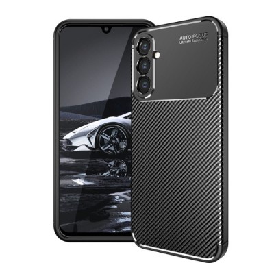 Husa pentru Samsung Galaxy A14 4G / A14 5G - Techsuit CarbonFiber - Black foto