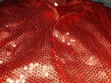 Sacou Dama Vintage Paiete Rosu TIGANCA Scena Marimea S/M Umeri 34cm Bust 90cm
