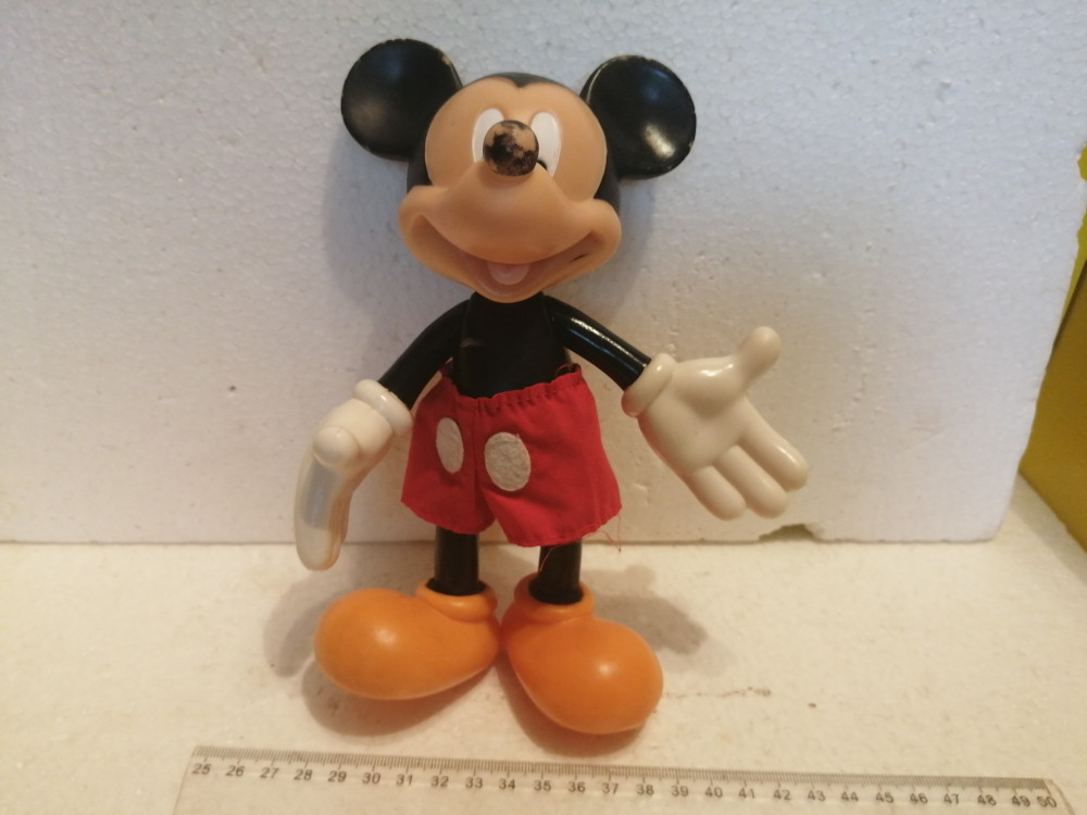Bnk jc Mickey Mouse - figurina veche de plastic - 20 cm inaltime | Okazii.ro