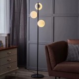 Cumpara ieftin Lampadar de podea, 3 globuri albe, dulie G9, corp si baza negre, 160 cm