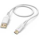 Cablu de incarcare &bdquo;Flexible&rdquo; Hama, USB-A - USB-C, 1,5 m, silicon, alb