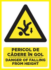 Placuta pentru pericol de cadere in gol danger of falling from height foto