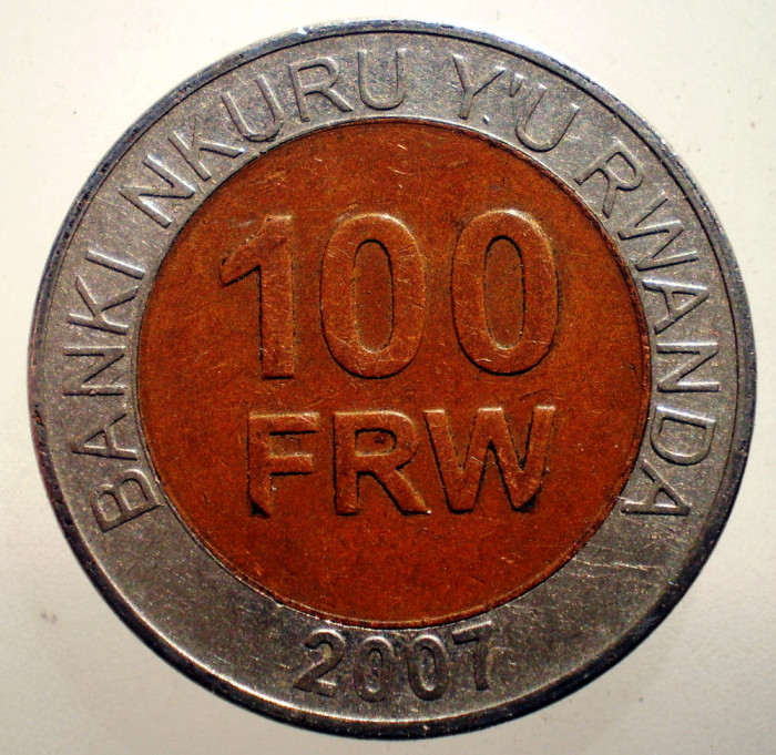 7.178 RWANDA RUANDA 100 FRANCS FRANCI 2007 BIMETAL