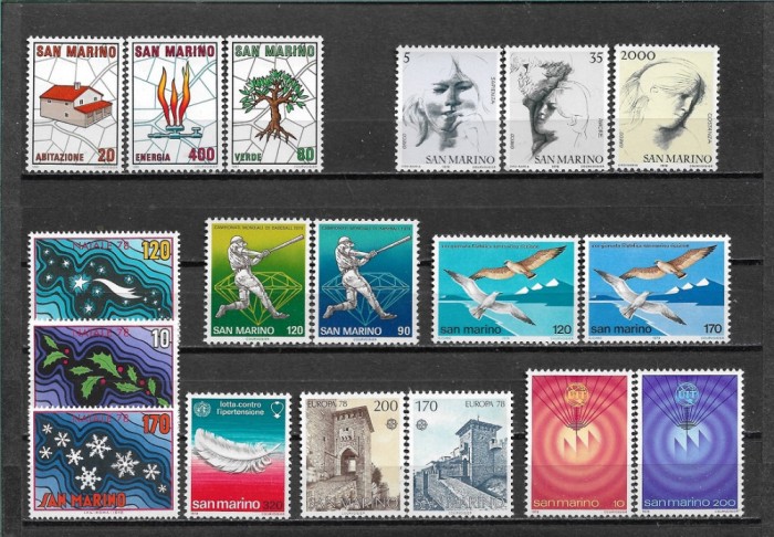 C5707 - lot San Marino timbre nestampilate MNH,serii complete