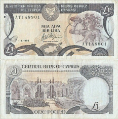 1993 ( 1 III ) , 1 pound ( P-53c.1 ) - Cipru foto