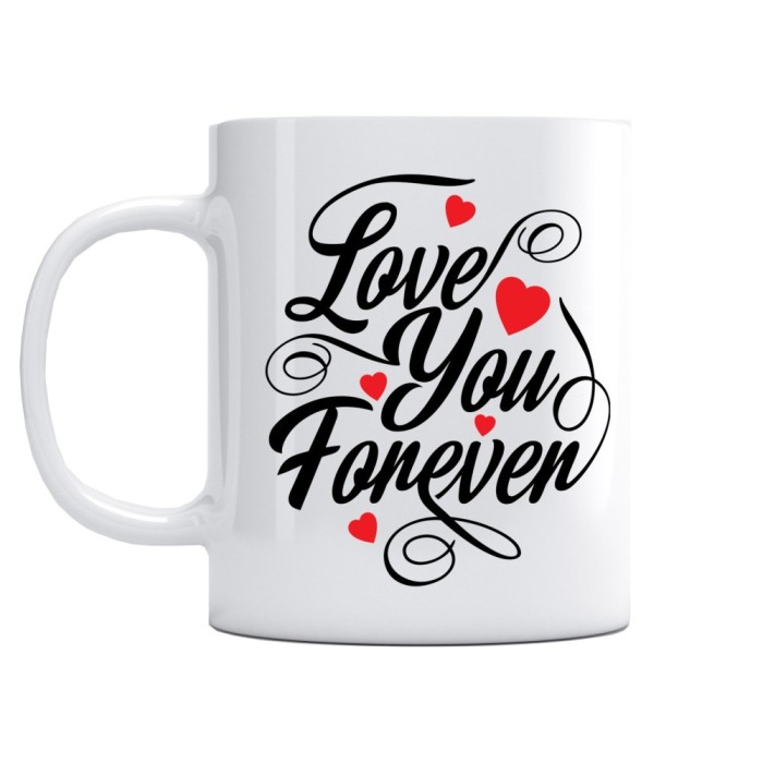 Cana alba personalizata &quot;Love you forever&quot;, INOVATIX&reg;. 330ml