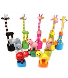 Jucarie din Lemn Animale Dansatoare, 10 Tipuri, Inaltime 11-17cm, Diametru Baza 4cm, Varsta 3+ Ani