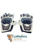 Mănuși Moto și Scuter Fără Degete &ndash; Model 0J88-White (Mărimea M) | Alb cu Negru