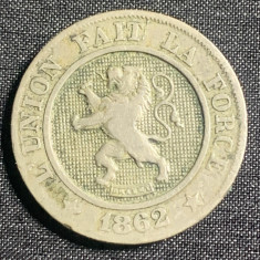 Moneda 10 centimes 1862 Belgia