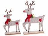 Cumpara ieftin Set 2 figurine Reni textil lemn multicolor 21 x 5 x 31 H, 16 x 5 x 24 H