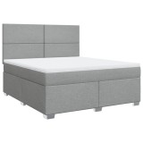 Cumpara ieftin Pat continental, gri deschis, 180x200 cm, material textil