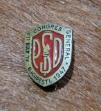 Insigna Regalista Romania congres PSD 1947