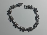 Bratara din argint cu marcasite-elefanti #37