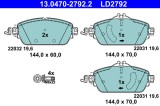 ATE 13.0470-2792.2 ATE Ceramic set placute frana,frana disc