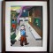 Circul - tablou suprarealist original, acril pe panza, rama passepartout 54x64cm