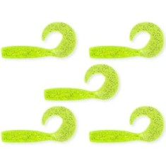 Twister Nevis 7.5cm, 5buc/pac, Verde Neon Glitter foto
