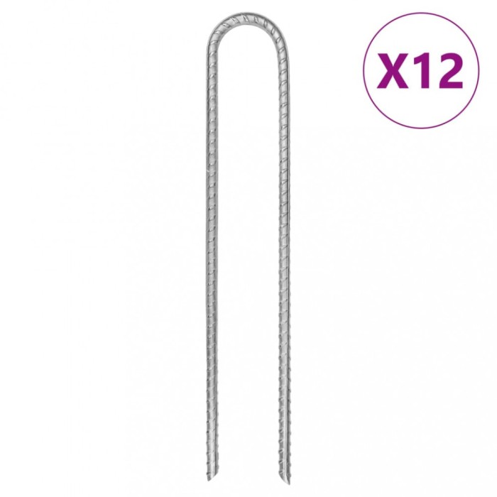 vidaXL Țăruși de cort, 12 buc., 30 cm, &Oslash;7 mm, oțel galvanizat 4009346