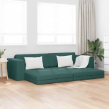 Canapea Pat de Podea 2 &icirc;n 1 Verde &Icirc;nchis 245x150x60.5 cm Material Textil