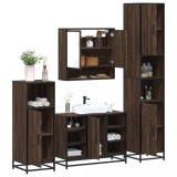Gossi set de mobilier de baie din 4 piese din lemn de stejar maro