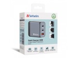 Verbatim Incarcator GNC65 65W EU/UK/US2 x USB-C PD 65W / 1 x USB-A QC 3.0