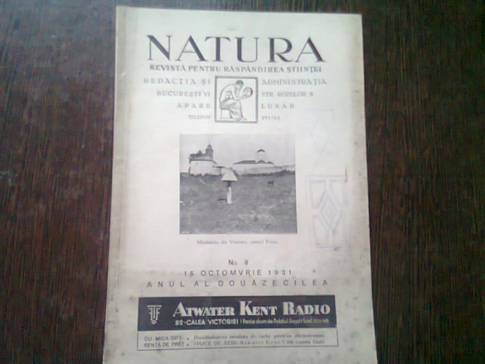 REVISTA NATURA NR.8/1931