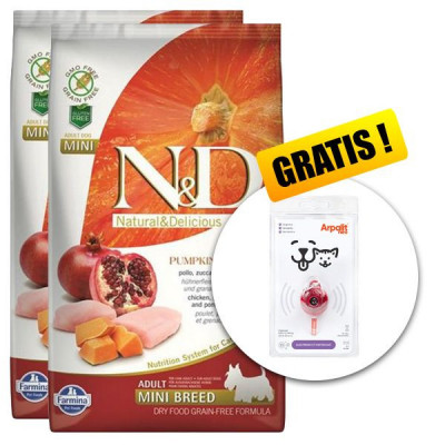 Farmina N&amp;amp;amp;D dog GF PUMPKIN adult mini, chicken &amp;amp;amp; pomegranate - 2x7kg + Arpalit NEO GRATUIT foto