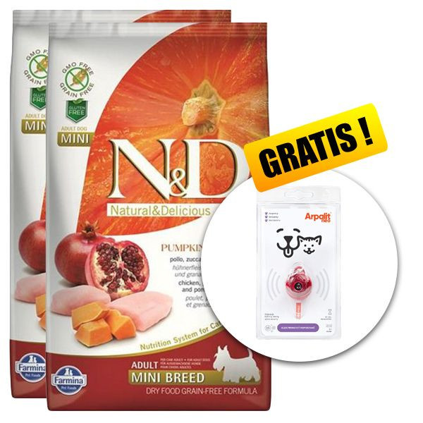 Farmina N&amp;amp;D dog GF PUMPKIN adult mini, chicken &amp;amp; pomegranate - 2x7kg + Arpalit NEO GRATUIT