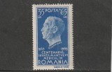 ROMANIA 1944 LP162 CENTENARUL INVATAMANTULUI MEDICAL-DR. N. KRETULESCU MNH NESTAMPILAT