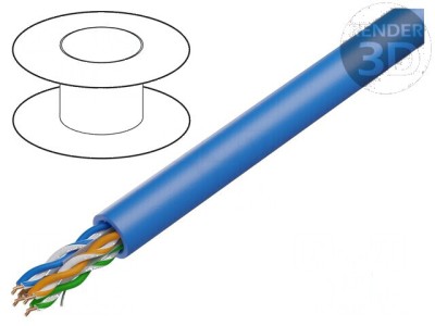 Cablu U/UTP 4x2x23AWG LSZH albastru 100m 72V foto