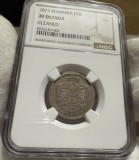1 Leu 1873 Argint, Romania, NGC XF Details Cleaned, L de la LEU intrerupt, RARA!