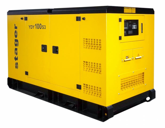 Generator insonorizat Stager YDY100S3, 100kVA, 130A, 1500rpm, trifazat, diesel