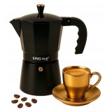 Aparat pentru cafea, espressor, aluminiu, 12 cesti 600 ml, negru/auriu, kKnghoff