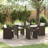 Cumpara ieftin Set de masă pentru grădină cu pernă 5 pcs Maro Rattan poli