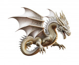 Cumpara ieftin Sticker decorativ Dragon, Auriu, 67 cm, 3777ST, Oem