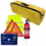 Set prim ajutor auto Cridem 6 piese cu stingator 1 kg si geanta galbena