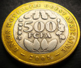 Moneda exotica bimetal 500 FRANCI - AFRICA de VEST, anul 2005 * cod 4061