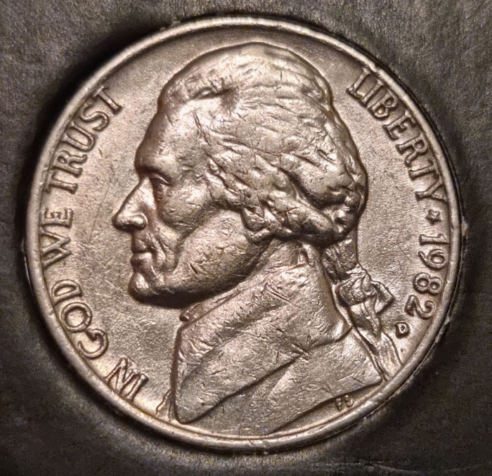 5 centi USA - SUA - 1982 D