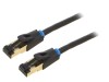 Cablu Patch Cord Vention S/FTP Cat 8, 8m, Negru, RJ45, PVC, Placare Aurit