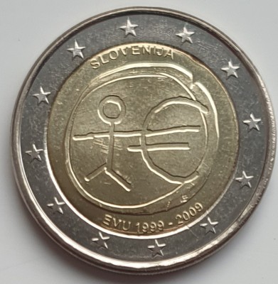 Slovacia 2 euro 2009 UNC - 10 Years of EMU - km 103 - E001 foto