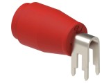 Conector banană 4mm roșu nichelat 25A PCB ELECTRO-PJP cu izolație