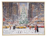 Tablou Craciun pictat manual pe canvas Silent Night 180x3,5x140h
