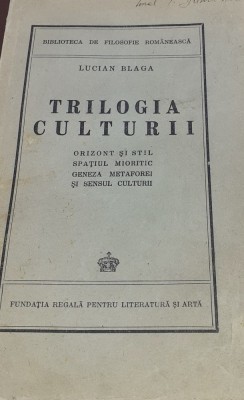 TRILOGIA CULTURII LUCIAN BLAGA 1944 foto