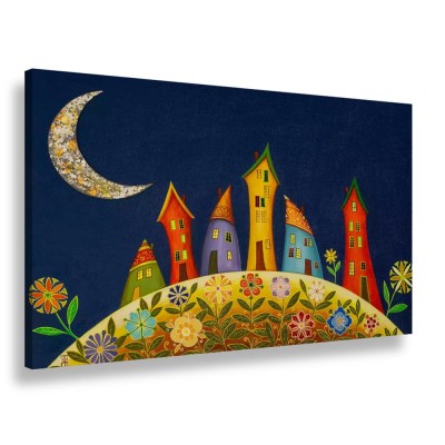 Tablou canvas Good Night, SimplyArt, standard, panza + sasiu MDF, 30 x 40 cm foto
