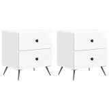 vidaXL Dulap de noapte 2 pcs Alb foarte lucios 43 x 34,5 x 47,5 cm 895454